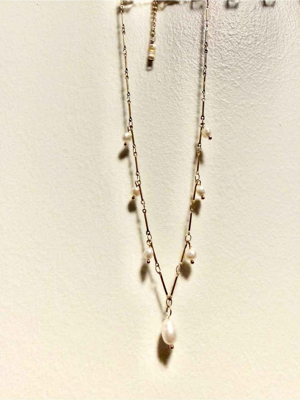 Gold Pearl Drop Necklace - Elegant Women’s Jewelry